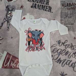 Kids White Elephant Graphic Bodysuit